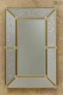 Venice Amber - Wall Venetian Mirror -Life Store venetian mirror specchio original murano glass omg07 01