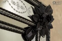 Riccardo - Venetian Mirror - Luxury Black Flowers -Life Store venetian mirror specchio original murano glass omg08 04