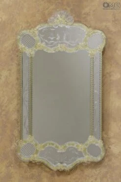 Ca Franchetti - Wall Venetian Mirror - Murano Glass And Gold 24carats -Life Store venetian mirror specchio original murano glass omg11 01