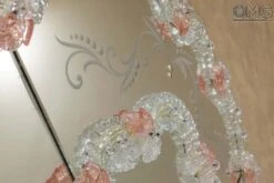 Fiorenza - Venetian Mirror - Pink Flowers -Life Store venetian mirror specchio original murano glass omg12 04