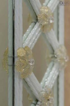 Pure White And Gold - Venetian Mirror -Life Store venetian mirror specchio original murano glass omg19 03