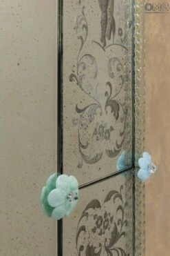 Four Seasons - Wall Venetian Mirror - Engraved With Murano Glass 13 Four Seasons - Wall Venetian Mirror - Engraved With Murano Glass -Life Store venetian mirror specchio original murano glass omg21 03