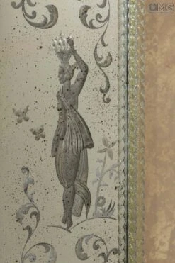 Four Seasons - Wall Venetian Mirror - Engraved With Murano Glass 16 Four Seasons - Wall Venetian Mirror - Engraved With Murano Glass -Life Store venetian mirror specchio original murano glass omg21 06