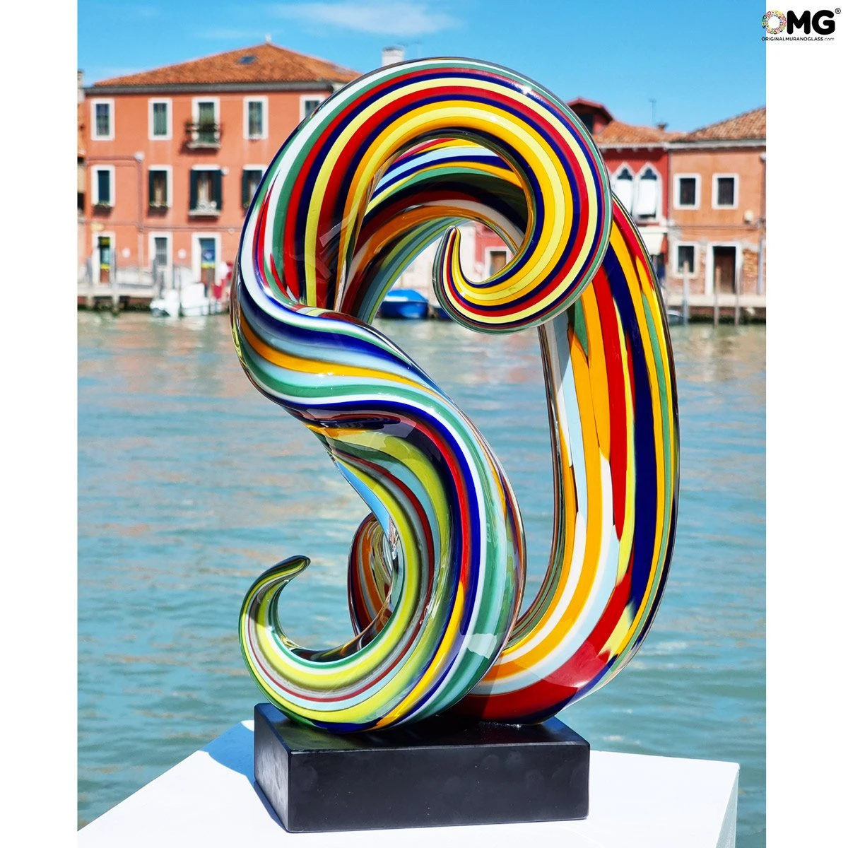 Wave Rainbow Abstract - Sculpture - Original Murano Glass OMG - Image 6