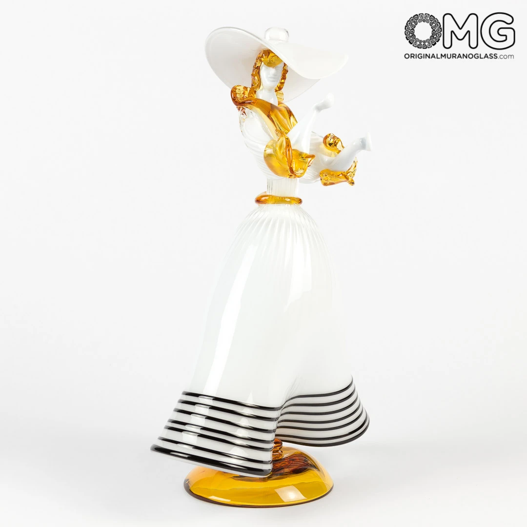 Couple Goldoni Venetian Figurines - White - Original Murano Glass OMG 5 Couple Goldoni Venetian Figurines - White - Original Murano Glass OMG - Image 3