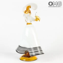 Couple Goldoni Venetian Figurines - White - Original Murano Glass OMG 18 Couple Goldoni Venetian Figurines - White - Original Murano Glass OMG -Life Store white dancer figures original murano glass 3