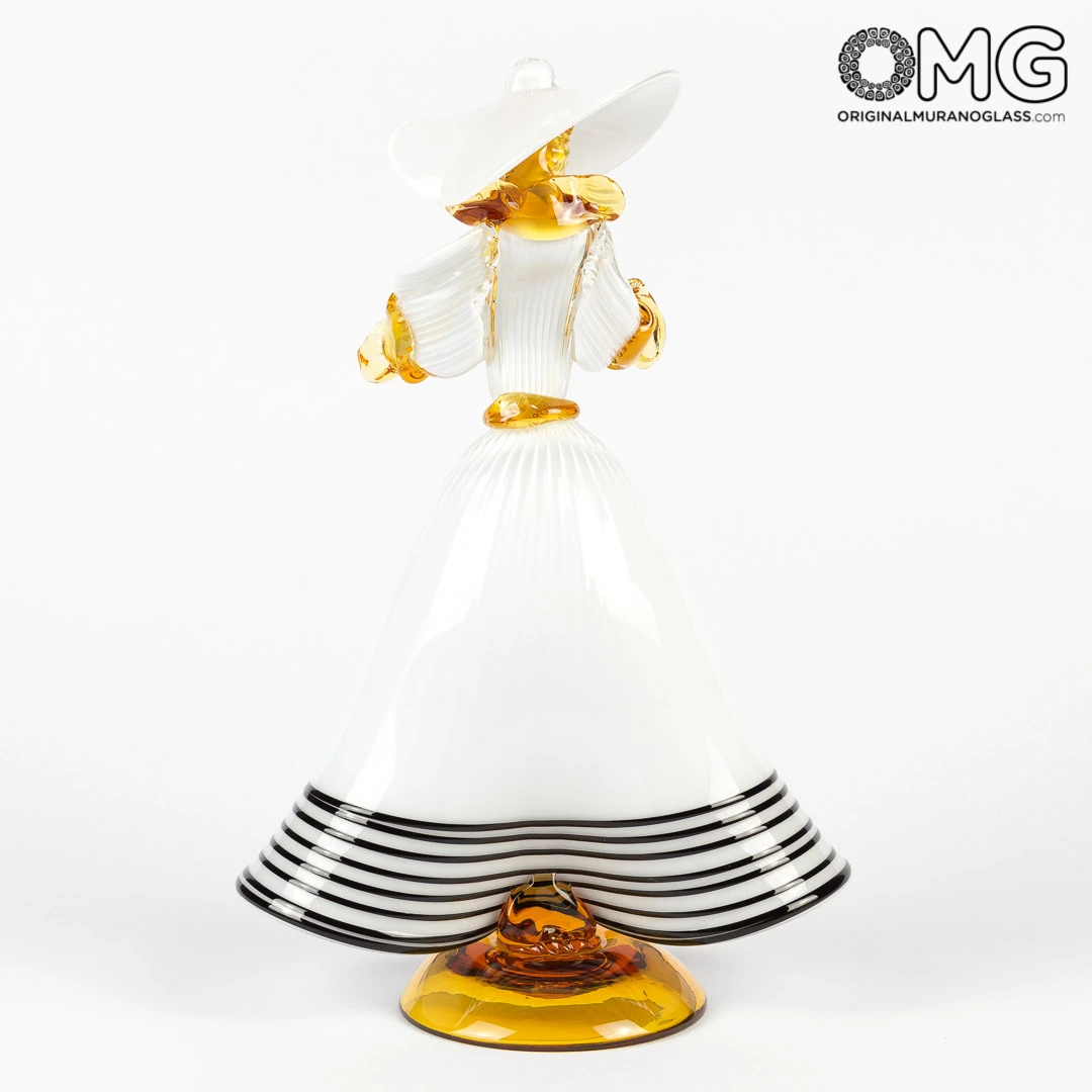 Couple Goldoni Venetian Figurines - White - Original Murano Glass OMG 7 Couple Goldoni Venetian Figurines - White - Original Murano Glass OMG - Image 5