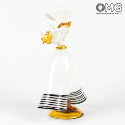 Couple Goldoni Venetian Figurines - White - Original Murano Glass OMG 20 Couple Goldoni Venetian Figurines - White - Original Murano Glass OMG -Life Store white dancer figures original murano glass 5