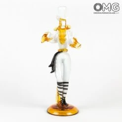 Couple Goldoni Venetian Figurines - White - Original Murano Glass OMG 23 Couple Goldoni Venetian Figurines - White - Original Murano Glass OMG -Life Store white dancer figures original murano glass 9